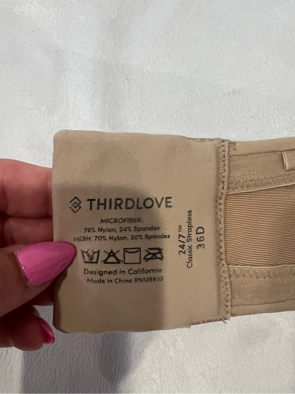 Third Love 24/7 Classic Strapless Bra in Taupe 36D - Picture 7 of 9